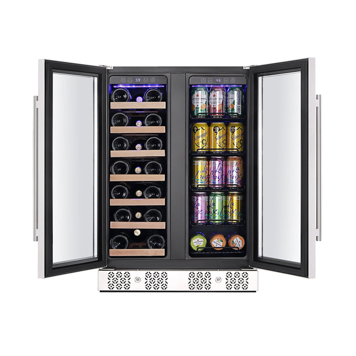 Empava 24" Dual Zone Wine and Beer Fridge Beverage Cooler EMPV-BR03D