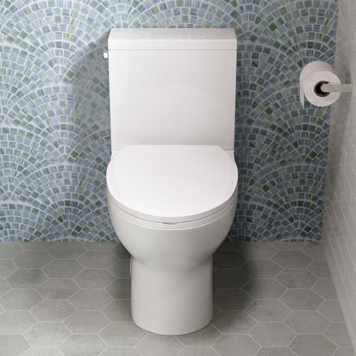 Swiss Madison Cache Two-Piece Elongated Toilet Left Side Flush Handle Toilet 1.28 gpf
