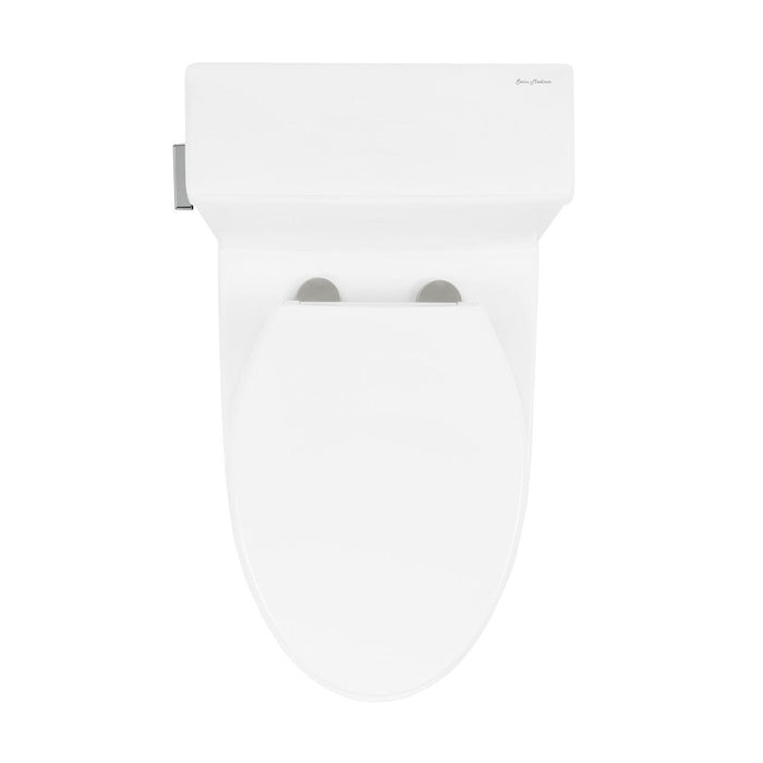 Swiss Madison Cache Two-Piece Elongated Toilet Left Side Flush Handle Toilet 1.28 gpf