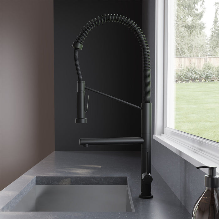 Swiss Madison Nouvet Single Handle, Pull-Down Kitchen Faucet with Pot Filler in Matte Black