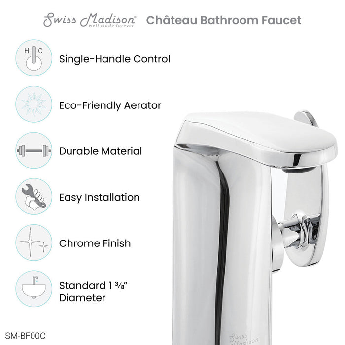 Swiss Madison Chateau Single Hole, Single-Handle, Bathroom Faucet in Chrome