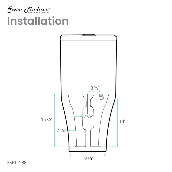 Swiss Madison Eclair One-Piece Square Toilet Dual-Flush 0.8/1.28 gpf - SM-1T288