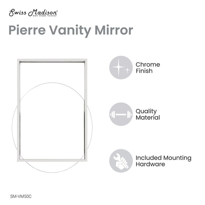 Swiss Madison Pierre 35.5" Vanity Mirror in Chrome