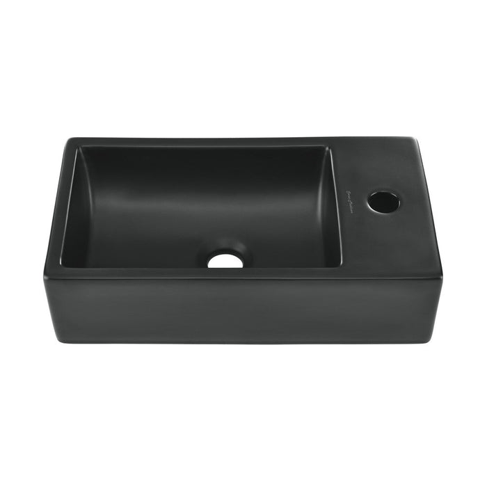 Swiss Madison 18 inch Ceramic Vanity Sink Top in Matte Black