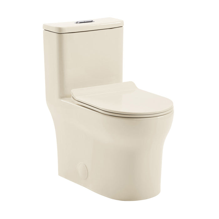 Swiss Madison Burdon One Piece Square Toilet Dual Flush 1.1/1.6 gpf in Bisque (6-Pack)