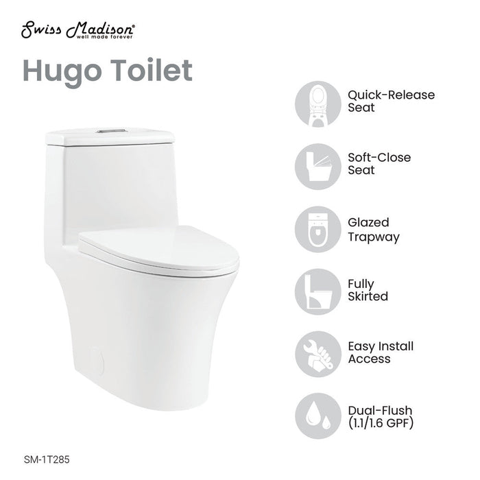 Swiss Madison Hugo One Piece Elongated Dual Flush Toilet 1.1 / 1.6 gpf