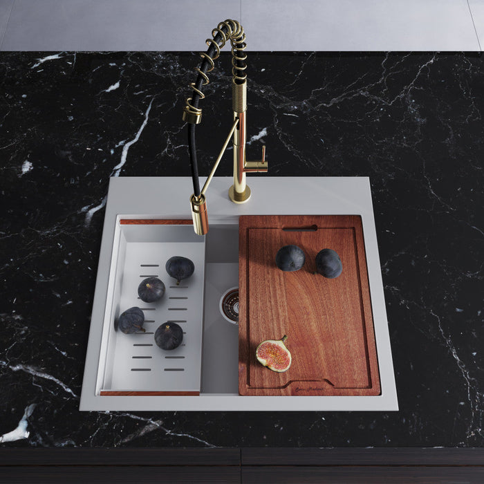 Swiss Madison Ravi Single Basin 25 x 22 Topmount Kitchen Workstation Sink