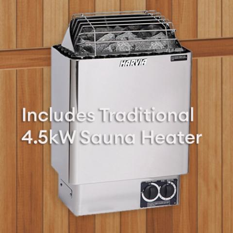 Finnmark FD-5 Trinity XL Infrared & Steam Sauna Combo - 75"W x 64"D x 83"H FD-KN005