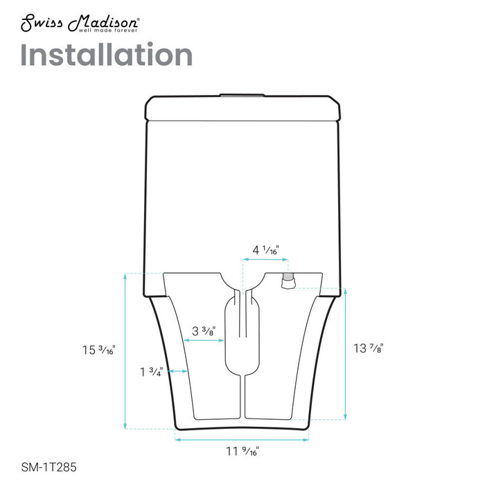 Swiss Madison Hugo One Piece Elongated Dual Flush Toilet 1.1 / 1.6 gpf - SM-1T285