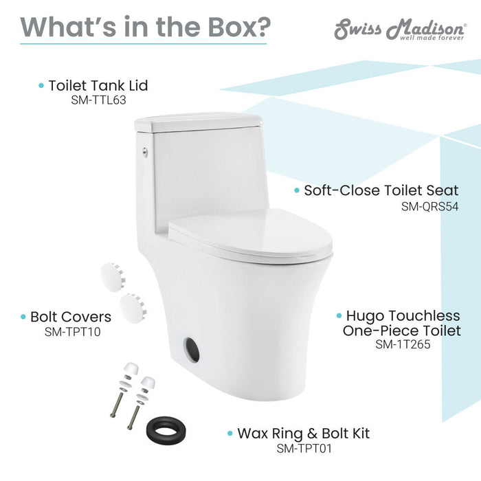 Swiss Madison Hugo One-Piece Elongated Toilet Dual-Flush 1.1/1.6 gpf, Touchless - SM-1T265