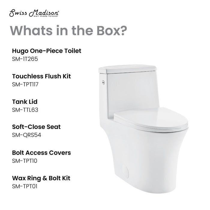 Swiss Madison Hugo One-Piece Elongated Toilet Dual-Flush 1.1/1.6 gpf, Touchless - SM-1T265