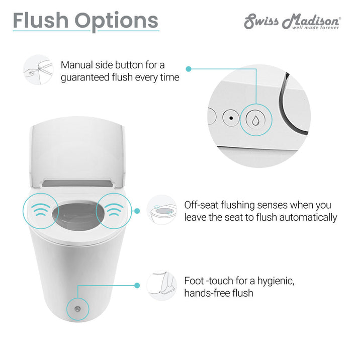 Swiss Madison Hugo Smart Tankless Elongated Toilet, Touchless Vortex™ Dual-Flush 1.1/1.6 gpf - SM-ST040