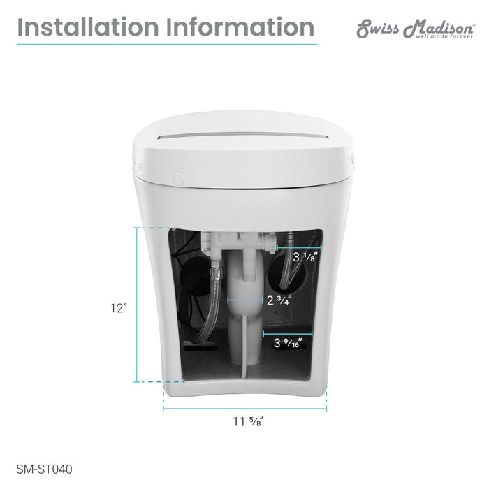 Swiss Madison Hugo Smart Tankless Elongated Toilet, Touchless Vortex™ Dual-Flush 1.1/1.6 gpf - SM-ST040