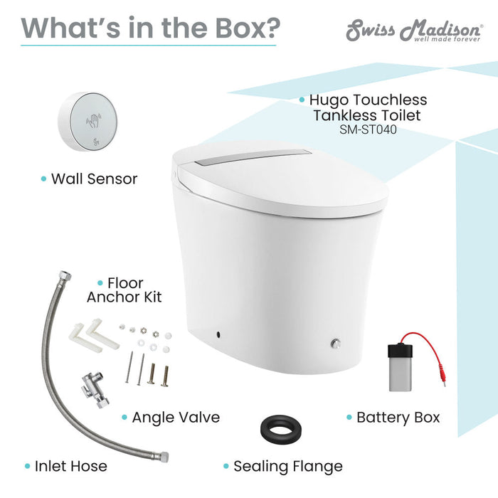 Swiss Madison Hugo Smart Tankless Elongated Toilet, Touchless Vortex™ Dual-Flush 1.1/1.6 gpf - SM-ST040