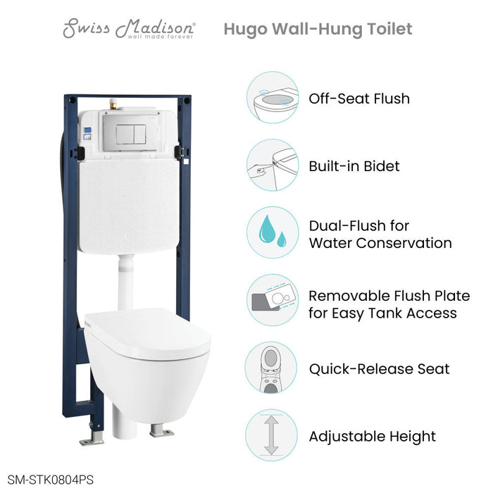 Swiss Madison Hugo Smart Wall-Hung Toilet with Bidet Bundle - SM-STK0804PS