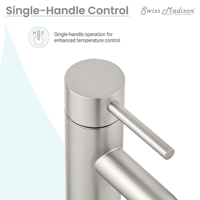 Swiss Madison Ivy Single Hole, Single-Handle, High Arc Bathroom Faucet in Brushed Nickel - SM-BF61BN