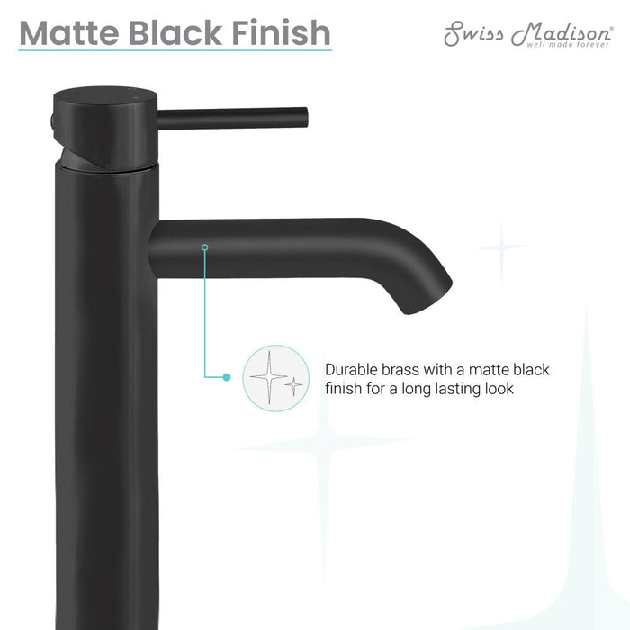 Swiss Madison Ivy Single Hole, Single-Handle, High Arc Bathroom Faucet in Matte Black - SM-BF61MB