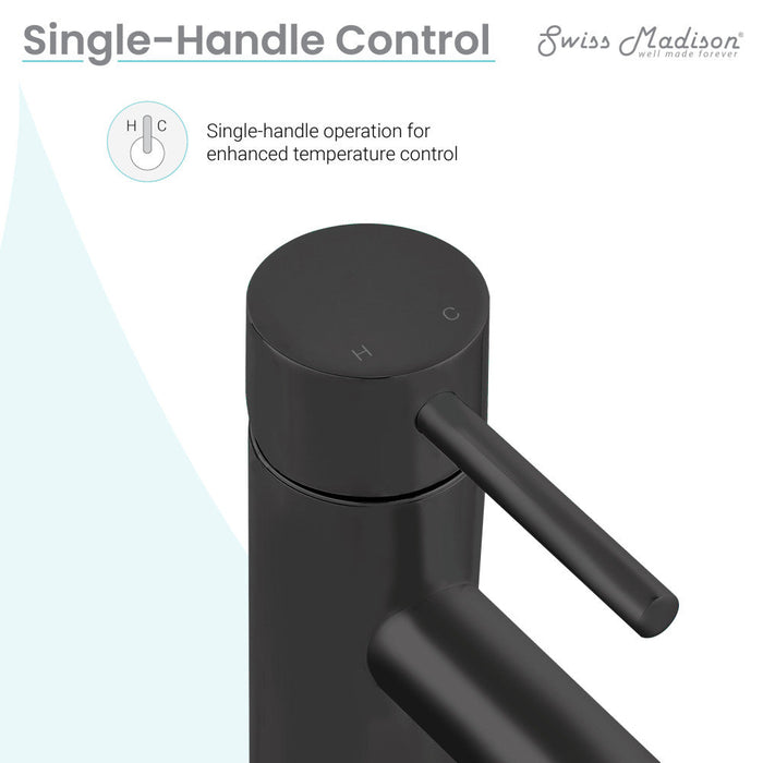 Swiss Madison Ivy Single Hole, Single-Handle, High Arc Bathroom Faucet in Matte Black - SM-BF61MB