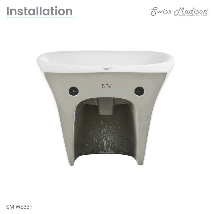 Swiss Madison Ivy 19" Wall-Mount Bathroom Sink - SM-WS331