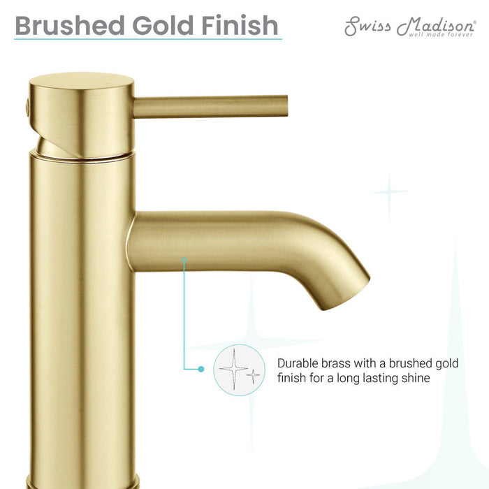 Swiss Madison Ivy Single Hole, Single-Handle, Bathroom Faucet in Brushed Gold - SM-BF60BG