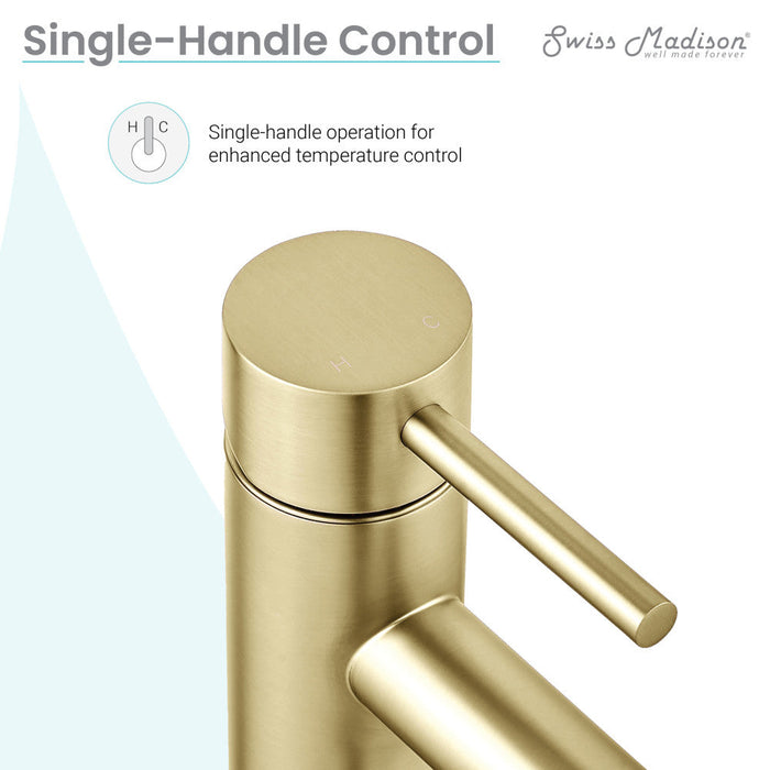 Swiss Madison Ivy Single Hole, Single-Handle, Bathroom Faucet in Brushed Gold - SM-BF60BG