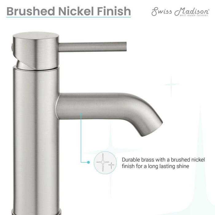 Swiss Madison Ivy Single Hole, Single-Handle, Bathroom Faucet in Brushed Nickel - SM-BF60BN