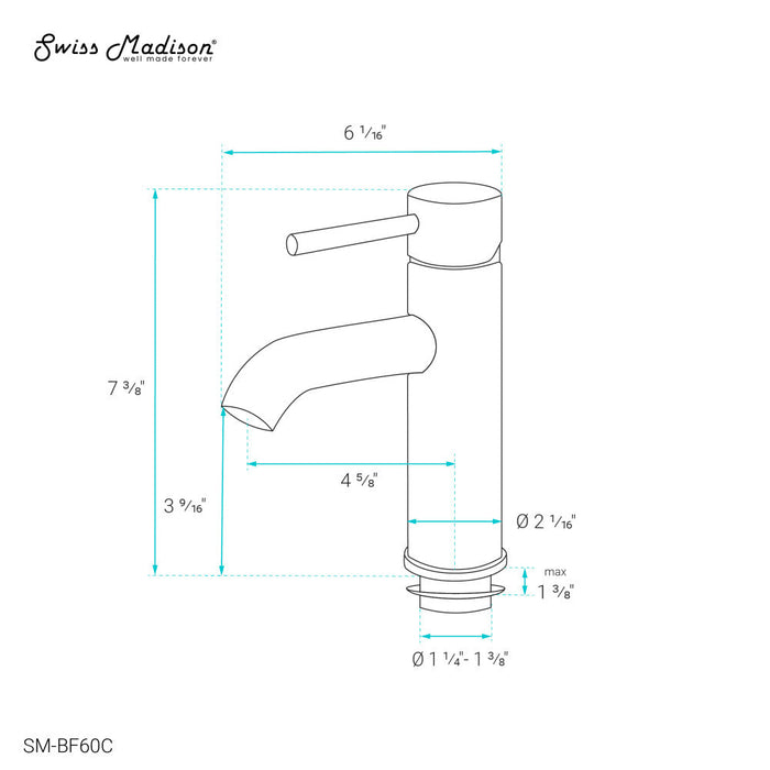 Swiss Madison Ivy Single Hole, Single-Handle, Bathroom Faucet in Chrome - SM-BF60C