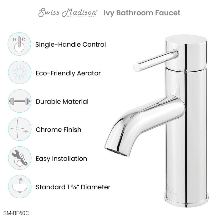 Swiss Madison Ivy Single Hole, Single-Handle, Bathroom Faucet in Chrome - SM-BF60C