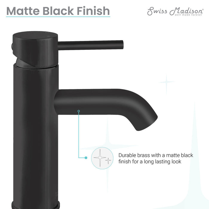 Swiss Madison Ivy Single Hole, Single-Handle, Bathroom Faucet in Matte Black - SM-BF60MB