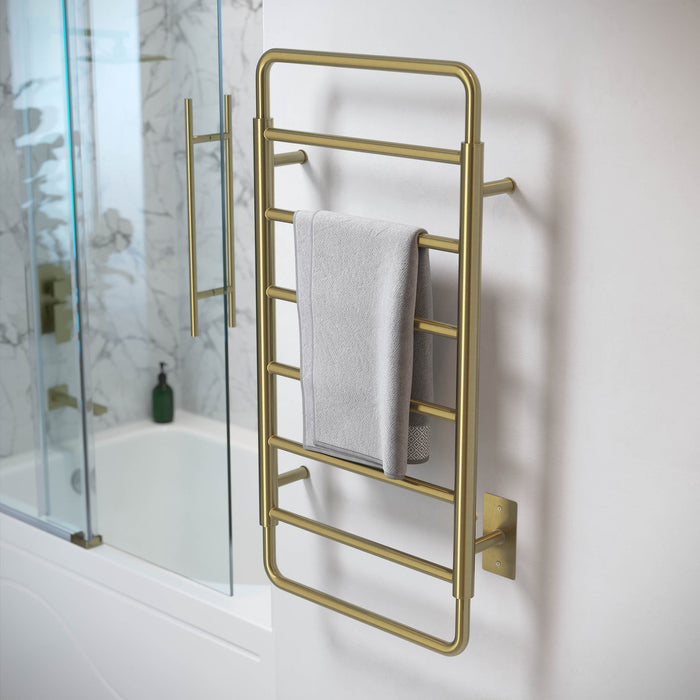 Swiss Madison Ivy 8-Bar Electric Towel Warmer in Brushed Gold - SM-TW1901BG