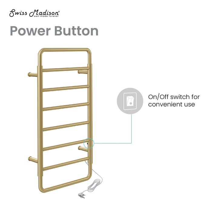 Swiss Madison Ivy 8-Bar Electric Towel Warmer in Brushed Gold - SM-TW1901BG