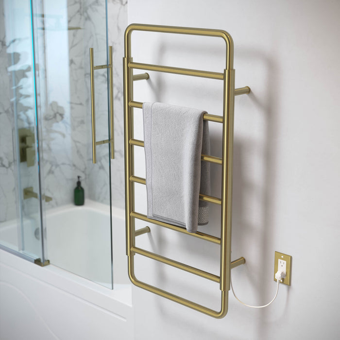 Swiss Madison Ivy 8-Bar Electric Towel Warmer in Brushed Gold - SM-TW1901BG