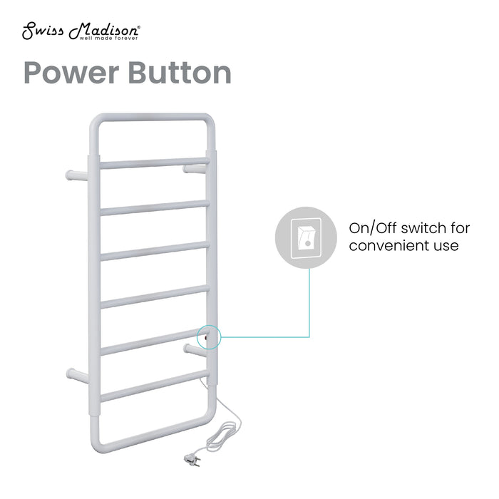 Swiss Madison Ivy 8-Bar Electric Towel Warmer in Matte White - SM-TW1901MW