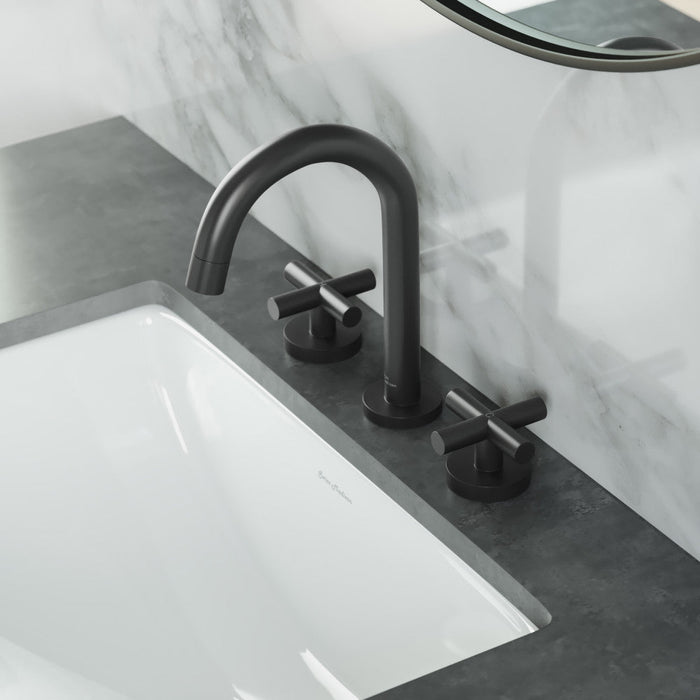 Swiss Madison Ivy Courte 8 in. Widespread, Cross Handle, Bathroom Faucet in Matte Black - SM-BF63MB