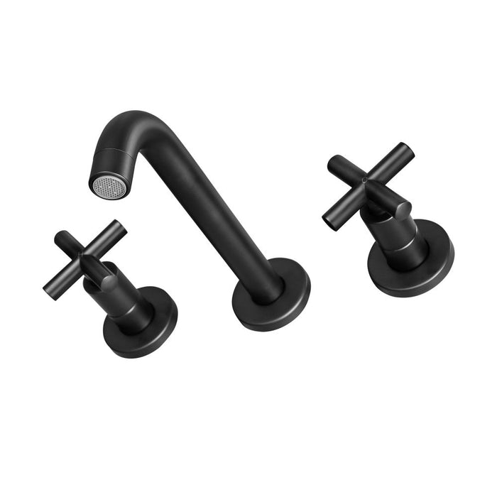 Swiss Madison Ivy Double-Cross Handle Valve, Wall-Mount, Bathroom Faucet in Matte Black - SM-BF62MB