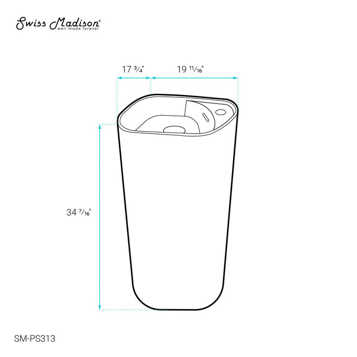 Swiss Madison Ivy One Piece Pedestal Sink - SM-PS313