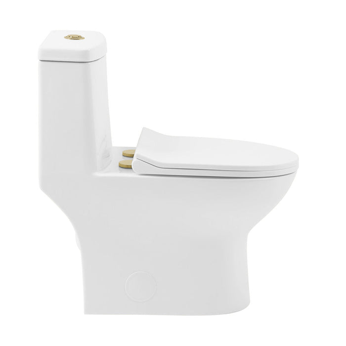 Swiss Madison Ivy One Piece Toilet Dual Vortex™ Flush, Brushed Gold Hardware 1.1/1.6 gpf - SM-1T112HG