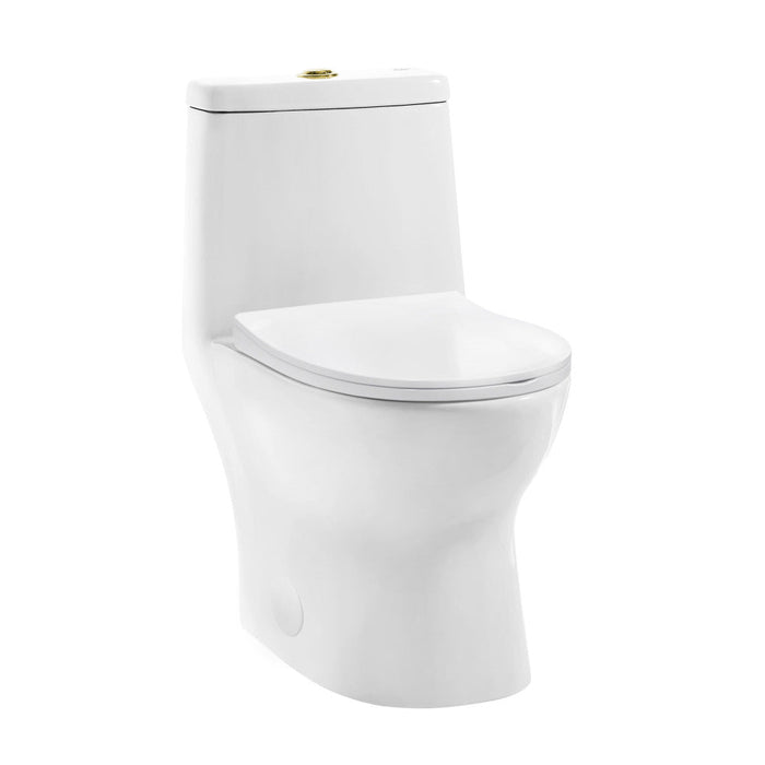 Swiss Madison Ivy One Piece Toilet Dual Vortex™ Flush, Brushed Gold Hardware 1.1/1.6 gpf - SM-1T112HG