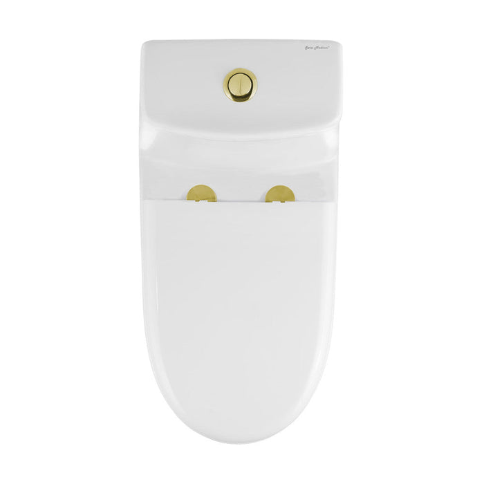 Swiss Madison Ivy One Piece Toilet Dual Vortex™ Flush, Brushed Gold Hardware 1.1/1.6 gpf - SM-1T112HG