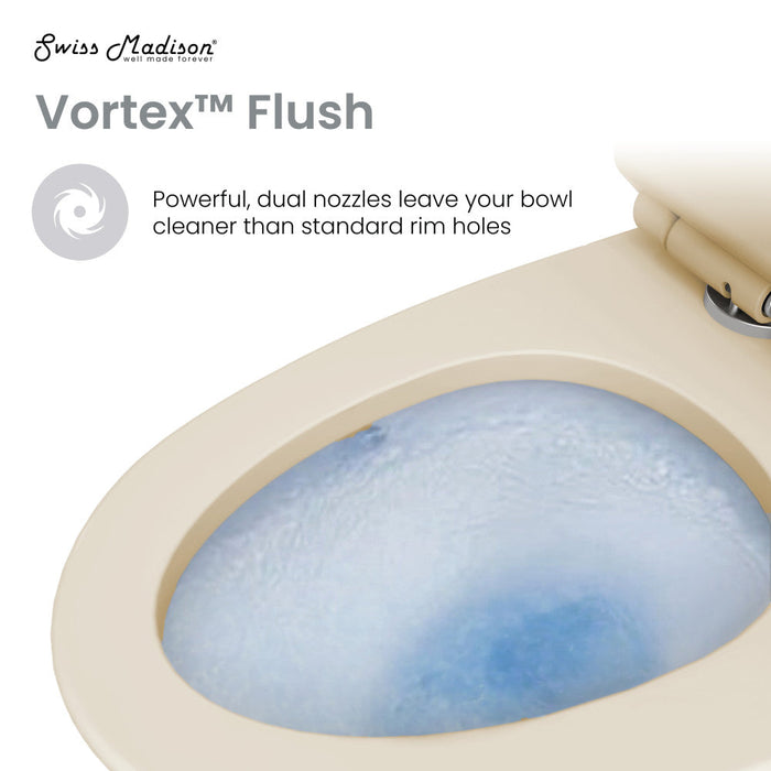 Swiss Madison Ivy One Piece Toilet Dual Vortex Flush 1.1/1.6 gpf in Bisque - SM-1T112BQ