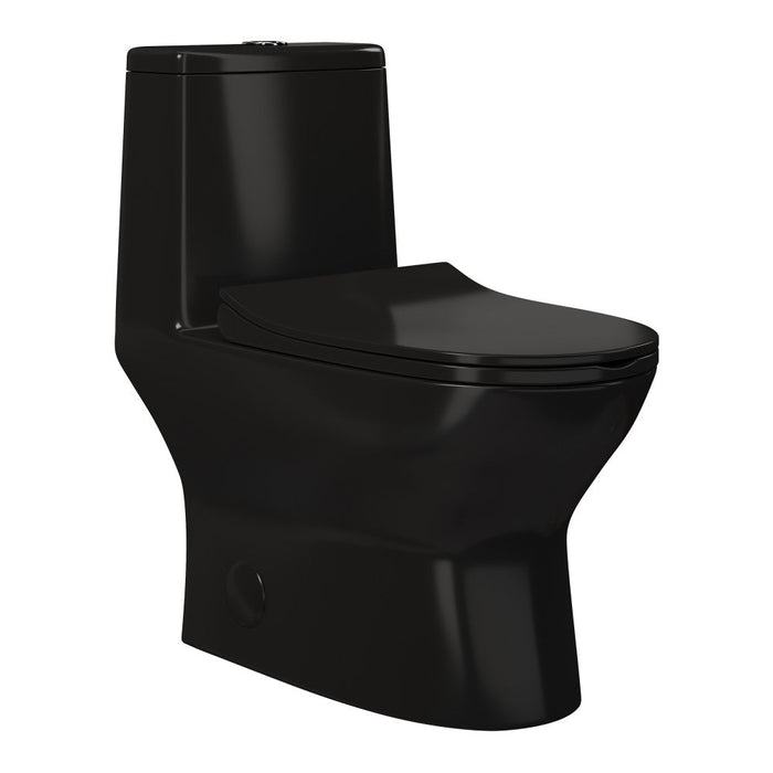 Swiss Madison Ivy One Piece Toilet Dual Vortex Flush in Glossy Black 1.1/1.6 gpf - SM-1T112GB