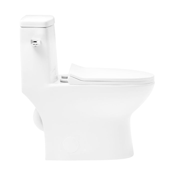 Swiss Madison Ivy One-Piece Elongated Toilet Left Side Flush, 10" Rough-In 1.28 gpf - SM-1T124