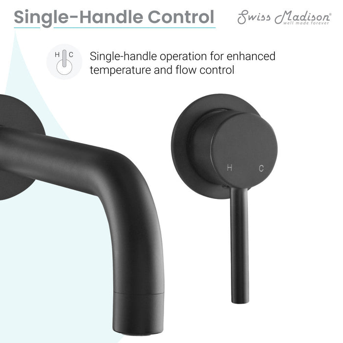 Swiss Madison Ivy Single-Handle, Wall-Mount, Bathroom Faucet in Matte Black - SM-BF65MB