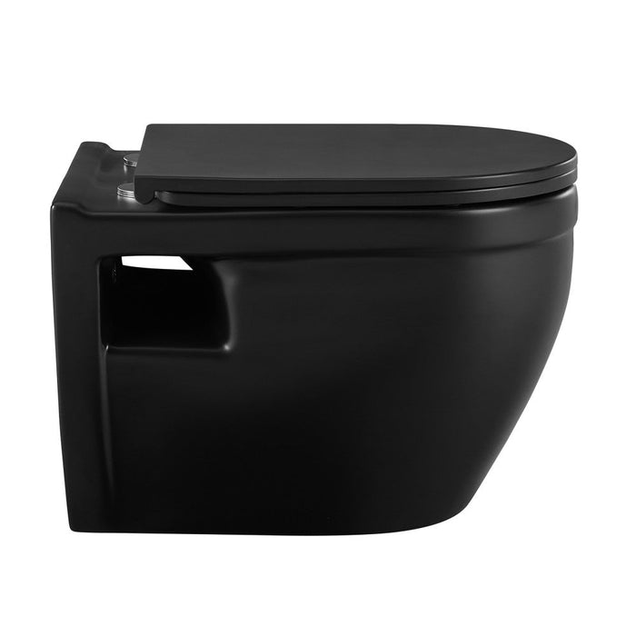 Swiss Madison Ivy Wall-Hung Elongated Toilet Bowl in Matte Black - SM-WT450MB