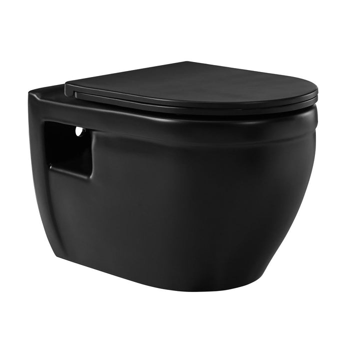 Swiss Madison Ivy Wall-Hung Elongated Toilet Bowl in Matte Black - SM-WT450MB