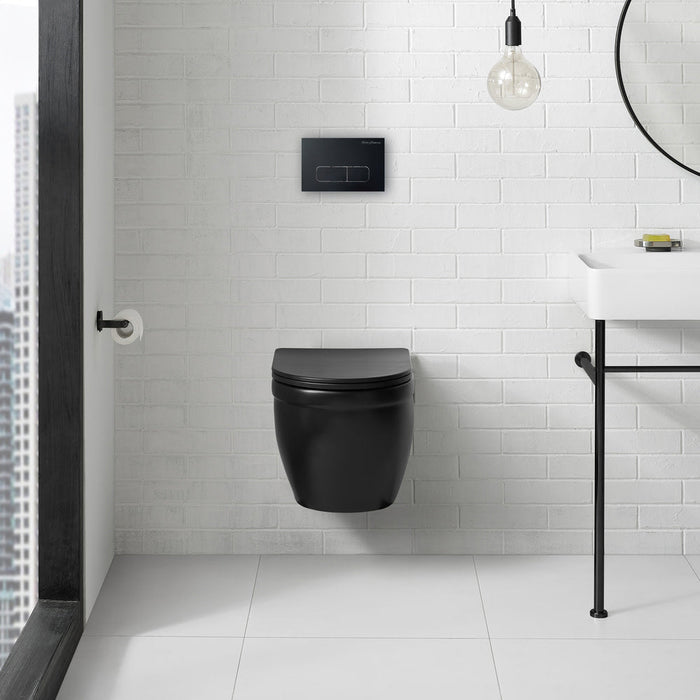 Swiss Madison Ivy Wall-Hung Elongated Toilet Bowl in Matte Black - SM-WT450MB