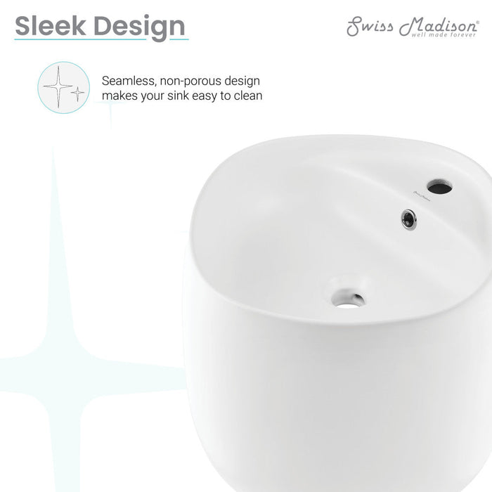 Swiss Madison Ivy Wall-Mount Sink in Matte White - SM-WS324MW