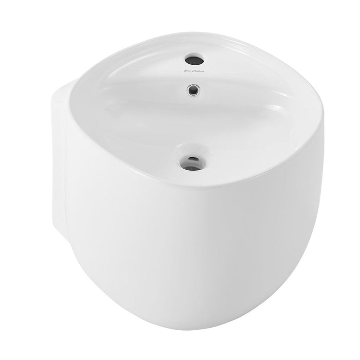 Swiss Madison Ivy 18 in. Ceramic Glossy White Wall Mount Sink - SM-WS324