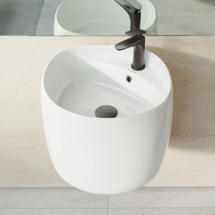 Swiss Madison Ivy 18 in. Ceramic Glossy White Wall Mount Sink - SM-WS324