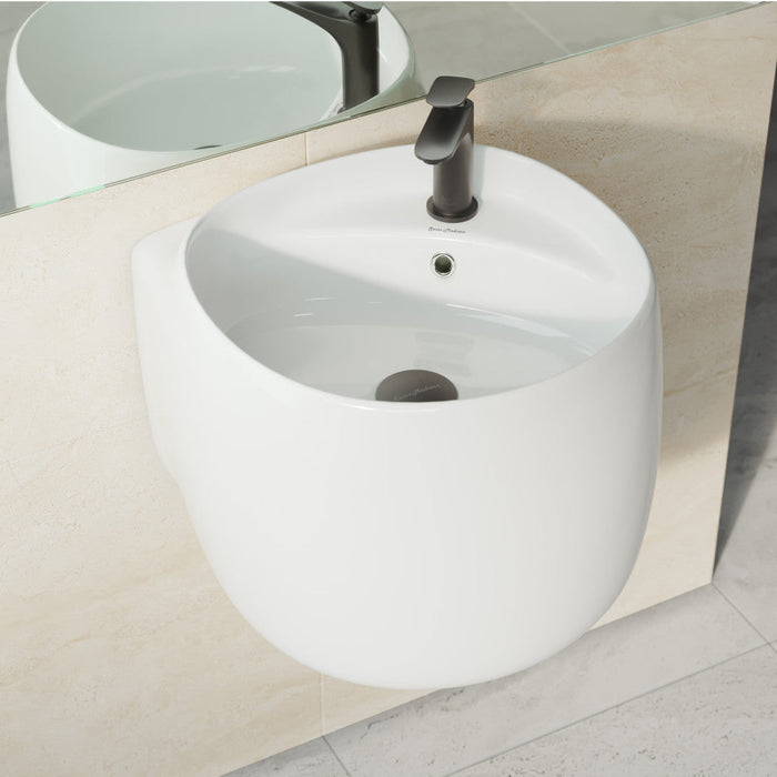 Swiss Madison Ivy 18 in. Ceramic Glossy White Wall Mount Sink - SM-WS324